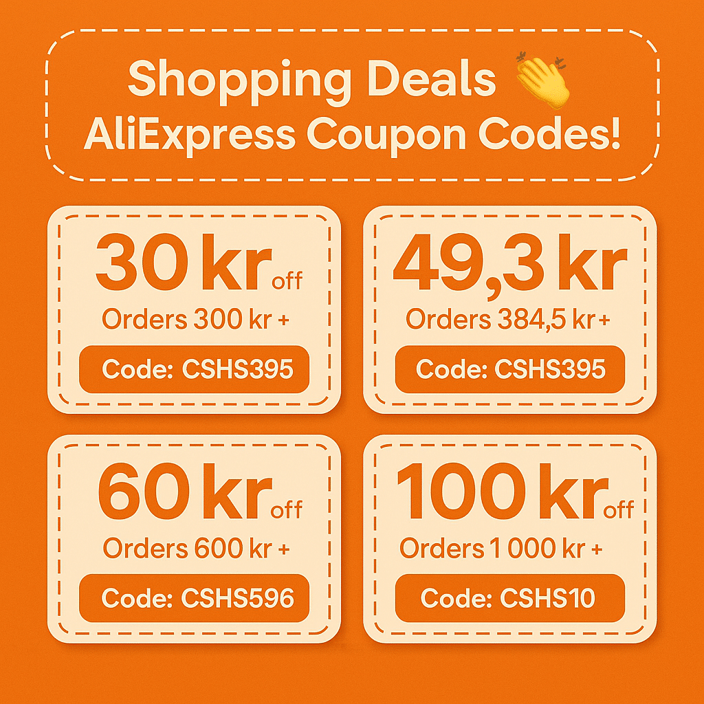AliExpress rabattkod-banner med erbjudanden för 2025